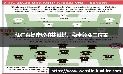 拜仁客场击败柏林赫塔，稳坐领头羊位置